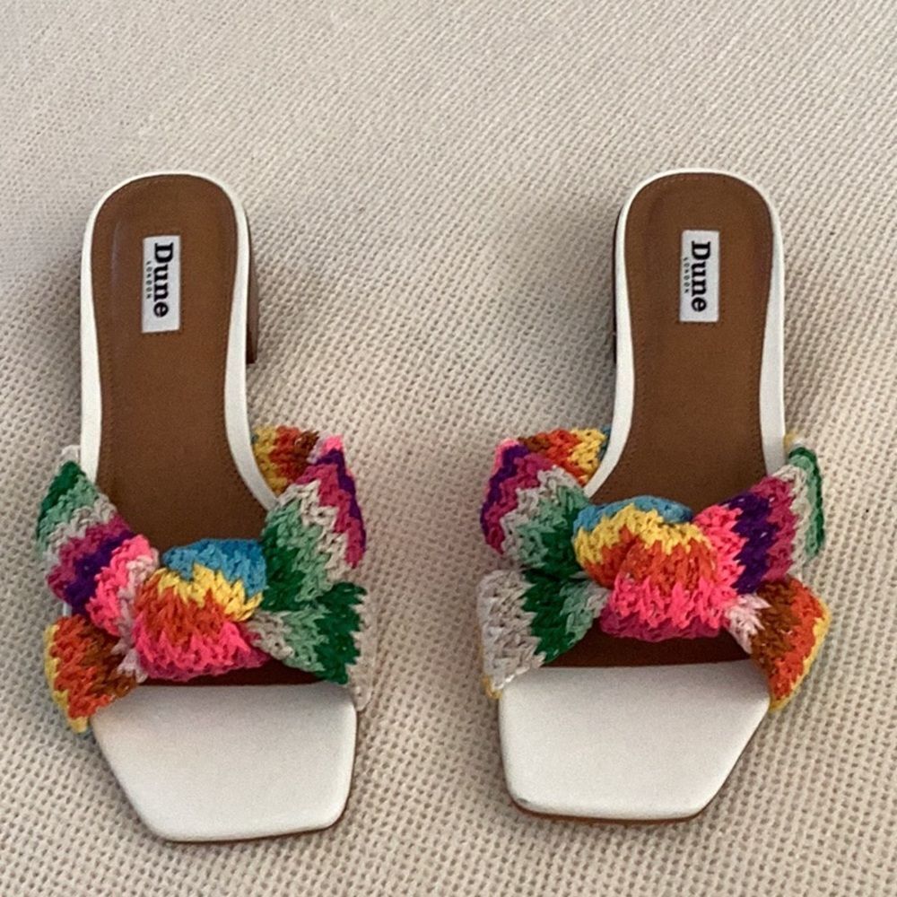 DUNE London Women’s Laize Sandal, Multi Color, size EU39/US9, NWOT minor flaws